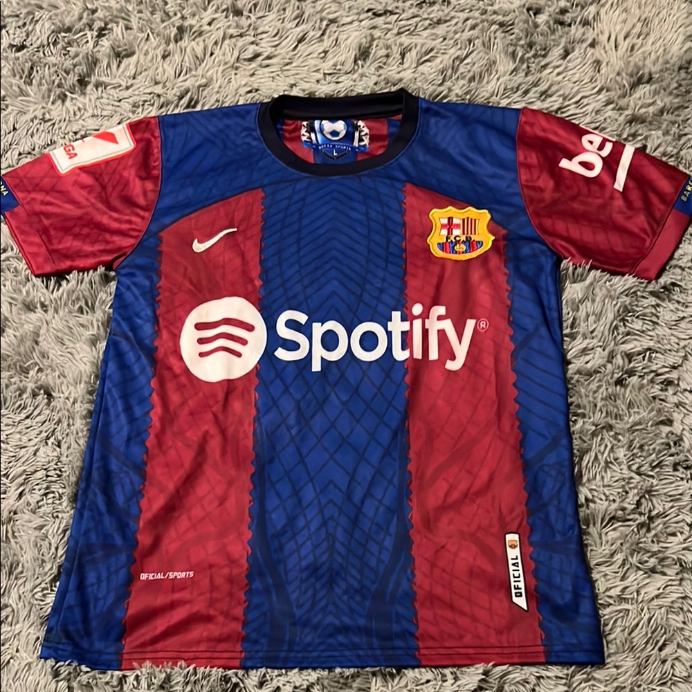 Nike Barcelona Red and Blue Soccer Jersey